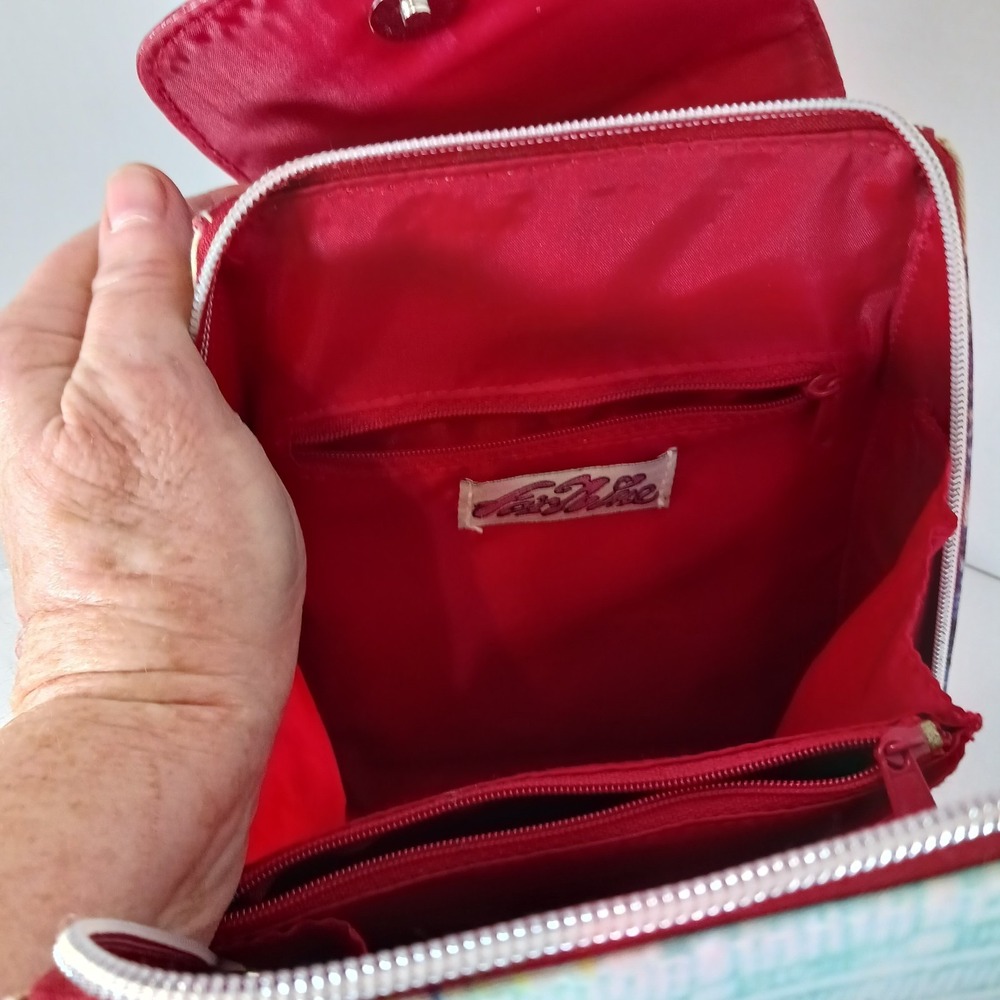 Red‎ Paris Graphic Print Backpack Purse Zip Closure Pockets Adjustable Straps - Picture 3 of 5